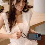 Tarjetero multiposición y espejo de alta resistencia color Crema para iPhone