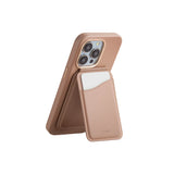 Tarjetero multiposición y espejo de alta resistencia color Nude para iPhone