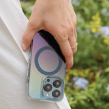Funda tornasol con correa incluida, compatible con MagSafe color Azul Tornasol para iPhone 15 Pro