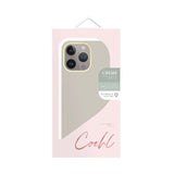 Funda con correa incluida, detalles metálicos, compatible con MagSafe color Marfil para iPhone 15 Pro Max